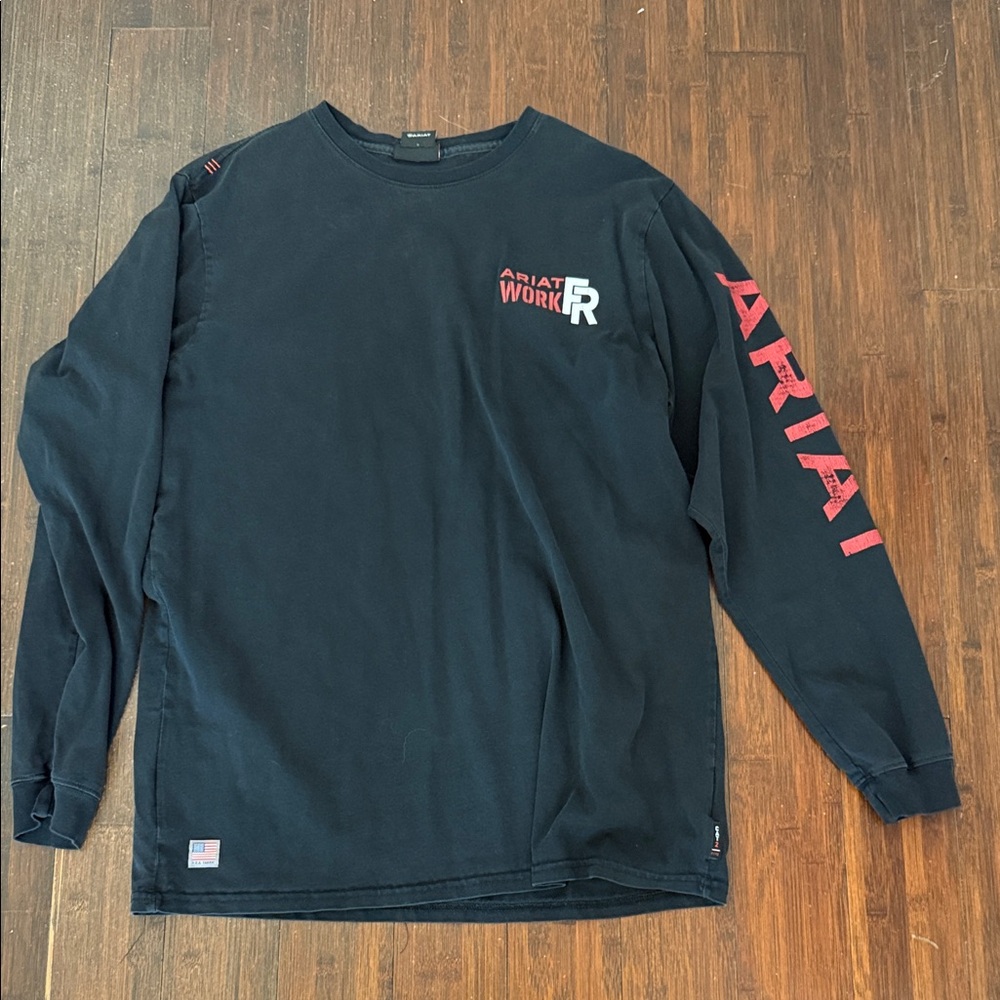 Ariat FR Men's Black and Red Long Sleeve Tee